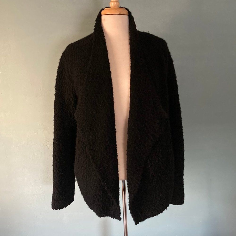 Ann Taylor Loft black open cardigan bumpy sweater size large